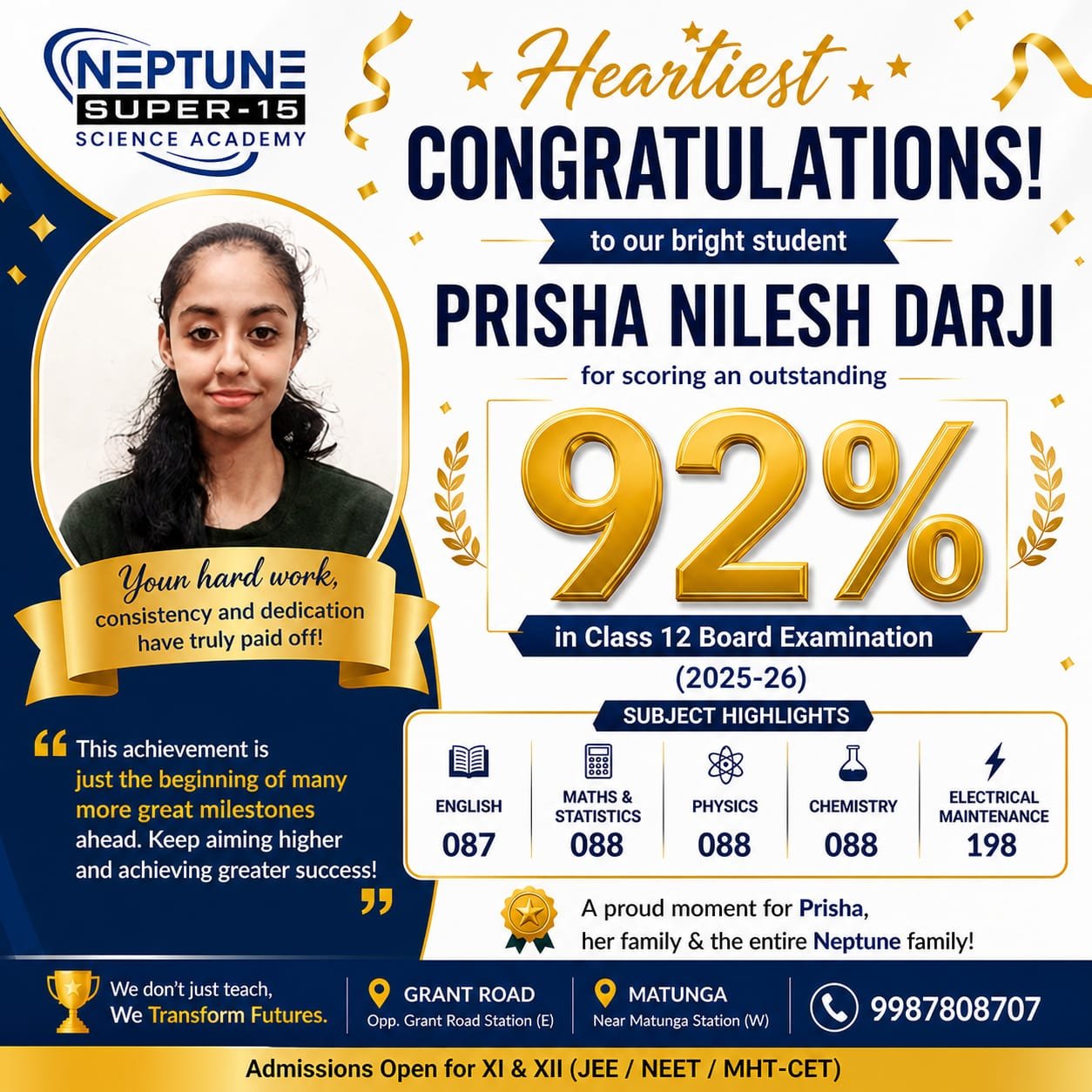 Prisha Darji Topper